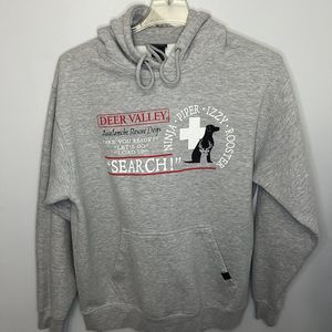 Deer Valley Avalanche Rescue Dogs Search Team Hoodie Pullover Blue 84 Large VGC